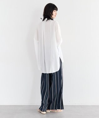 YECCA VECCA アートプリントスリットワイドパンツ Stripe