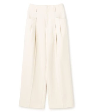 BEIGE， LAC / 2WAYストレッチワイドタックパンツ Ecru