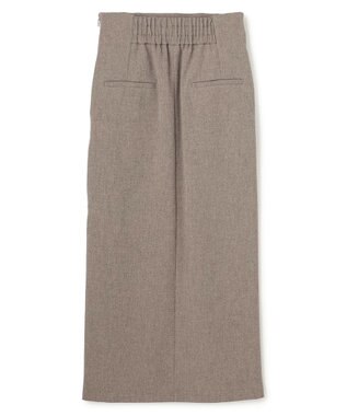 uncrave ウォッシャブルウールライクツイル Iラインスカート シャンブレーチャコール