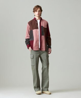 J.PRESS MEN コーデュロイパッチワークシャツ ワイン系9