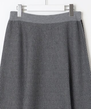 自由区 L 【WEB限定・マルチウェイ・洗える】ヘリンボーン柄リバーシブルニット セットアップ ブラック×グレー柄