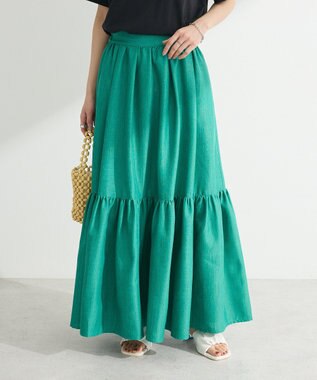 Green Parks ・ＥＬＥＮＣＡＲＥ　ＤＵＥ　リネンライクティアードスカー Green