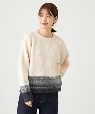 SHARE PARK LADIES 【洗える】グラデーションニット ベージュ系