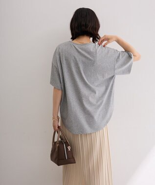 Green Parks 裾ラウンド機能ロゴTシャツ Gray Mixture