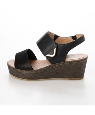 ing <ing>ワンポイントウエッジソールサンダル ブラック