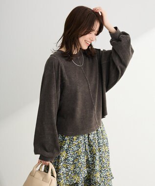 Green Parks ウ゛ィンテージ加工ドルマンカットプルオーバー Charcoal Gray