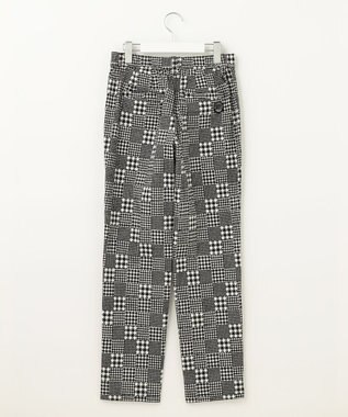 23区GOLF フレンチシックなスタイリングに！【WOMEN】チェック柄 テーパードパンツ ブラック系3