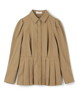 uncrave コットンツイル ペプラムシャツ（uncrave WHITE） カーキベージュ