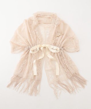 GRACE CONTINENTAL ピン付レースストール ベージュ