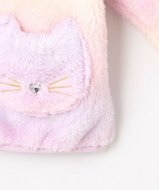 ANY KIDS ネコポケットボアブルゾン レインボー×ラベンダー