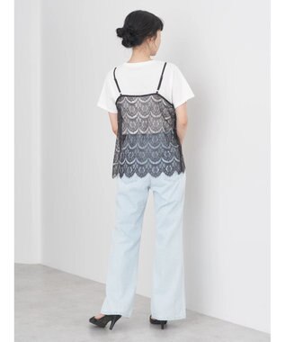 earth music&ecology ＳＥＴ２点レースキャミソール＋ＴＥＥ Black