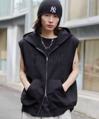 WEGO ノースリZIPパーカー ブラック