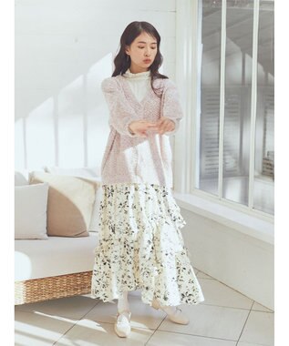 earth music&ecology ぽこぽこヤーンカーディガン Light Pink