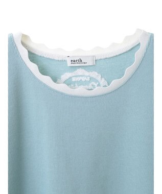 earth music&ecology バイカラースカラッププルオーバー Mint