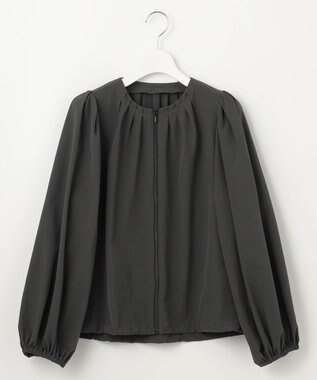 #Newans 【UVカット/撥水/接触冷感】ギャザーブラウス ラッシュガード チャコールグレー