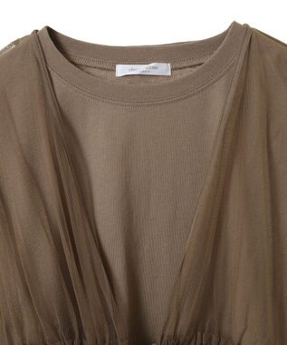 Green Parks ＳＥＴ２点　チュールベスト＋ロンＴＥＥ Gray Beige