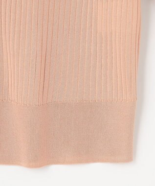 J.PRESS LADIES 【洗える・イージーケア】 SYNTHETIC BASIC ワイドリブ クルーネック カーディガン ライトオレンジ系