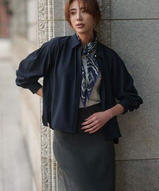 23区 S 【洗える/吊り干しOK】ヴィスコースストレッチ タイトスカート グレー系