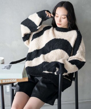 WEGO 幾何学柄ニットプルオーバー