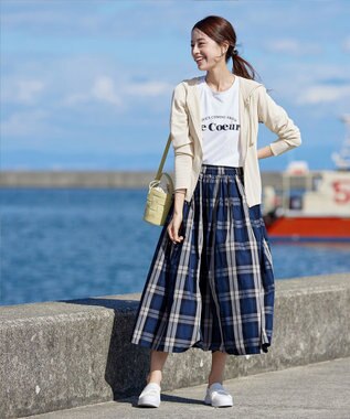 Tiaclasse L 【小倉優子さん着用】【洗える】サマーニットショートパーカー ライトベージュ