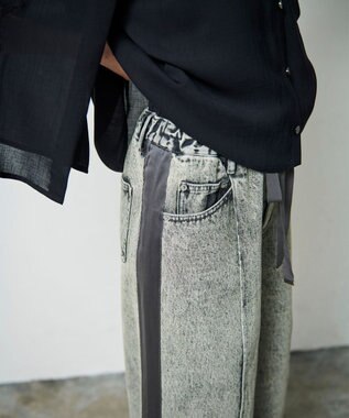 GRACE CONTINENTAL デニムワイドイージーパンツ グレー