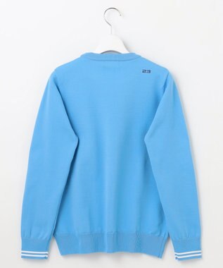 23区GOLF 【WOMEN】【ウォッシャブル】ロゴインターシャ ポリエステルニット スカイブルー系