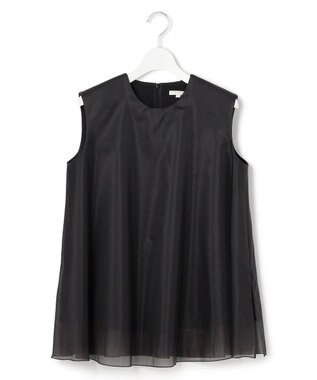 23区 【R(アール)】ライトダブルクロス オーガンジー コンビブラウス ブラック系