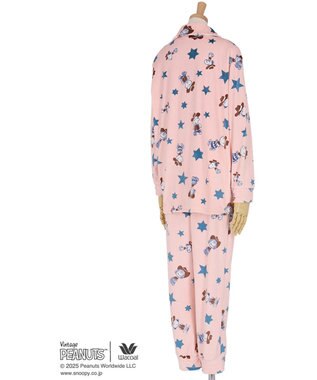 WACOAL ワコール_リラックス＆スリープ パジャマ フリース素材(本体) あったか 長袖 長ズボン PEANUTS スヌーピー レディース FDW463 /ワコール ピンク