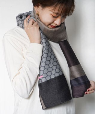 POLS ウールジャカードストール グレイ