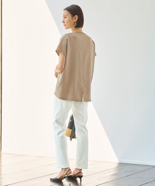 自由区 【洗える・XSサイズあり】ハイブリットレーヨンアムンゼン ブラウス カーキ系