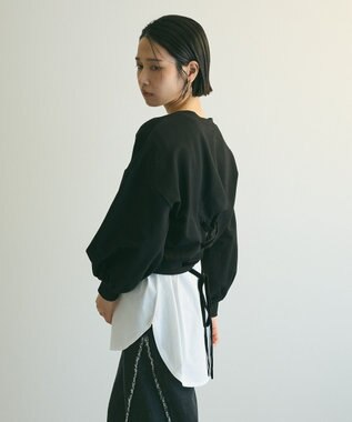 Green Parks ａ．バックレースアップスウェット Black