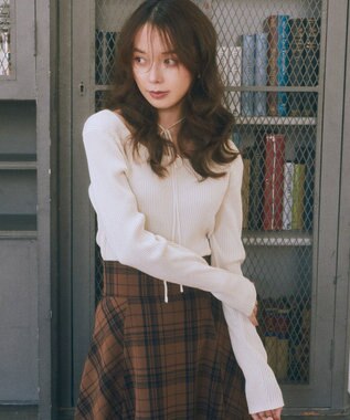 earth music&ecology 【洗濯機洗い可】スクエアホルターネックリブプルオーバー