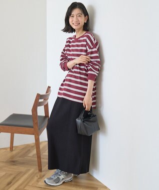 AMERICAN HOLIC アソートボーダーロングTシャツ Bordeaux