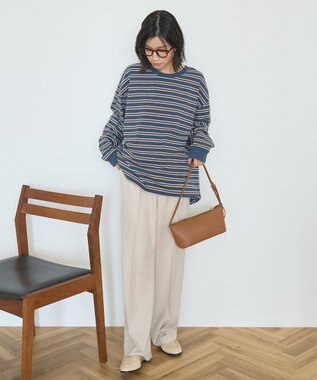 AMERICAN HOLIC アソートボーダーロングTシャツ Navy