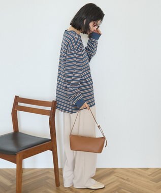 AMERICAN HOLIC アソートボーダーロングTシャツ Navy