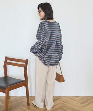 AMERICAN HOLIC アソートボーダーロングTシャツ Navy