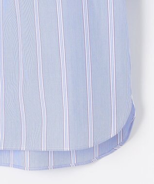 J.PRESS LADIES 【洗える】 セルロース タイプライター ストライプ スタンドカラー ブラウス サックスブルー系1