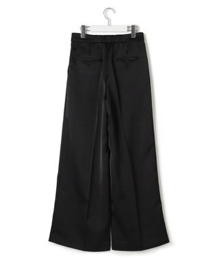 23区 【APPLAUDIR】クリアダブルサテン ワイドシルエットパンツ ブラック系