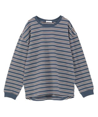AMERICAN HOLIC アソートボーダーロングTシャツ Navy
