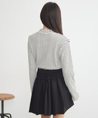 earth music&ecology ランダムチェーンリブハイネックプルオーバー Border