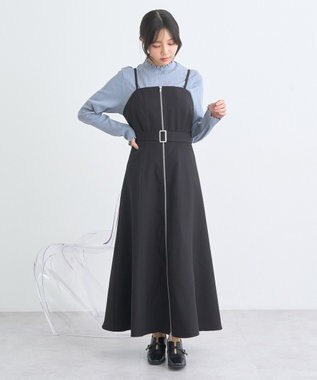 earth music&ecology ランダムチェーンリブハイネックプルオーバー Sax