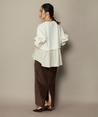 OP／FILA 【ocean pacific】らくティブ/異素材ミックスダンボールプルオーバー ベージュ