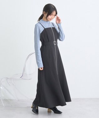 earth music&ecology ランダムチェーンリブハイネックプルオーバー Sax