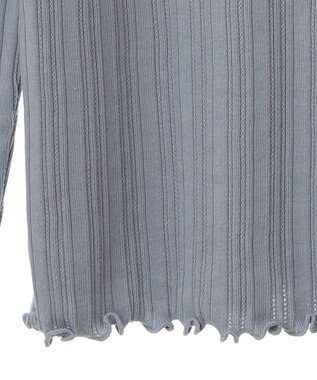 earth music&ecology ランダムチェーンリブハイネックプルオーバー Sax