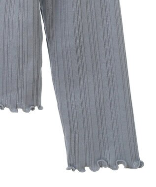 earth music&ecology ランダムチェーンリブハイネックプルオーバー Sax