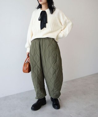 Green Parks ボウタイリボン付きニット Off White