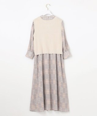 ANY SIS 【2SET】ニットジレワンピース セット ベージュ系