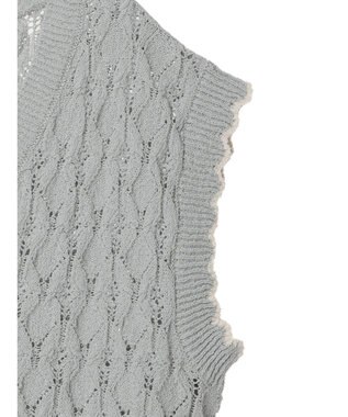 earth music&ecology クロッシェラインニットベスト Mint