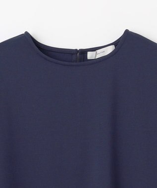 ANY ジョーゼット裏起毛ペプラムプルオーバー ネイビー