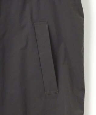 ICB 【撥水加工】 メモリーストレッチタフタ フーデットコート チャコール系